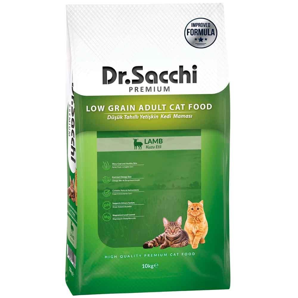 Dr Sacchi Kedi Maması Düşük Tahıllı Kuzu Etli Yetişkin 10 Kg 8690286594663 Amazon Pet Center