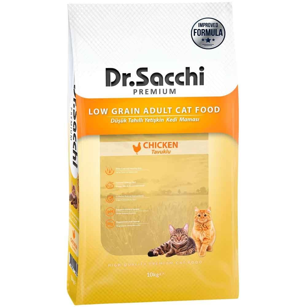 Dr Sacchi Kedi Maması Düşük Tahıllı Tavuklu 10 Kg 8690286594649 Amazon Pet Center