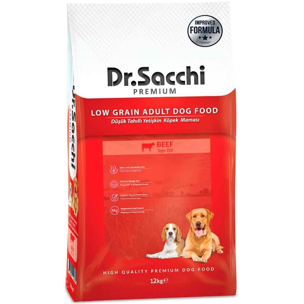Dr Sacchi Köpek Maması Düşük Tahıllı Sığır Etli 12 Kg 8690286594694 Amazon Pet Center