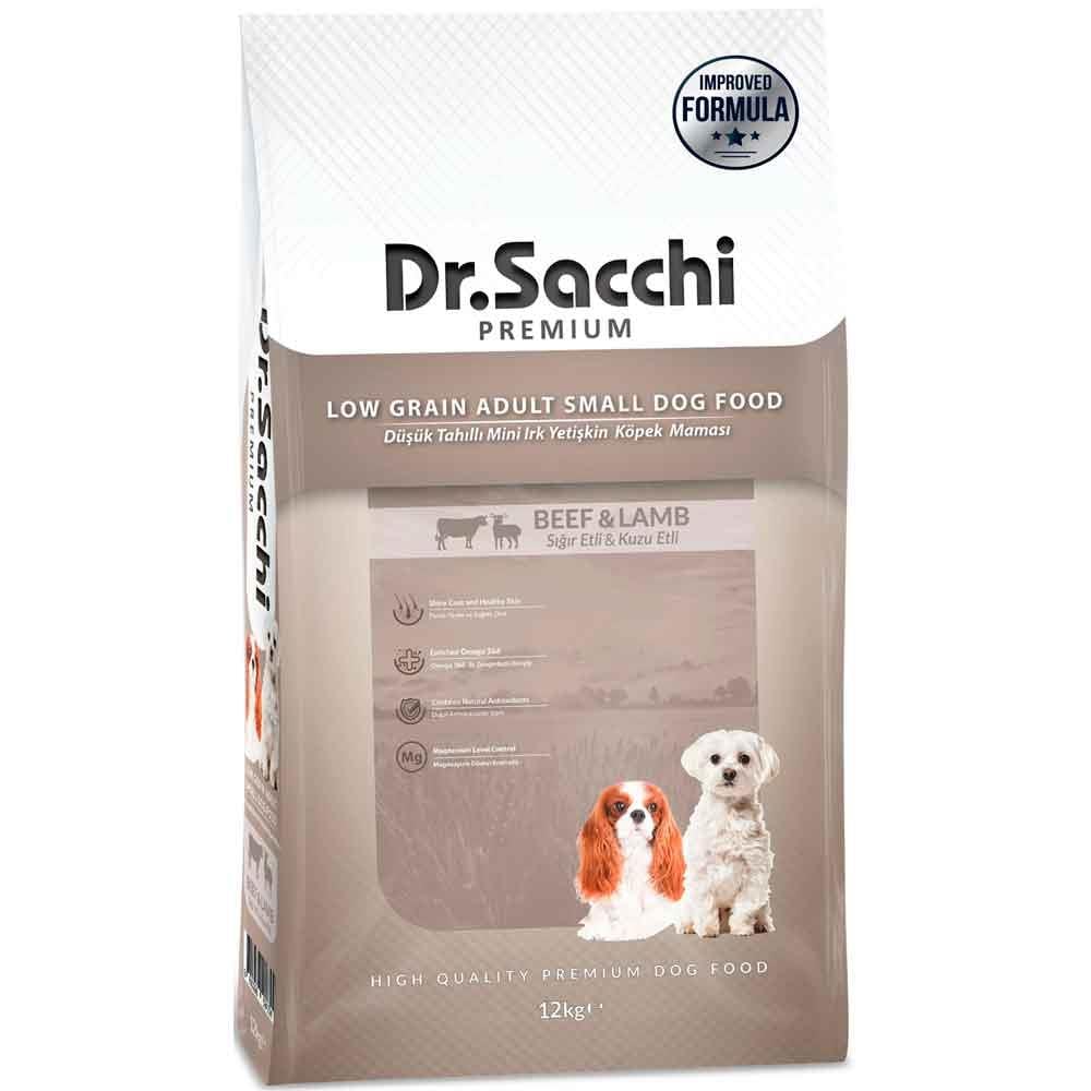 Dr Sacchi Küçük Irk Köpek Maması Düşük Tahıllı Sığır Etli ve Kuzu Etli 12 Kg 8690286594724 Amazon Pet Center