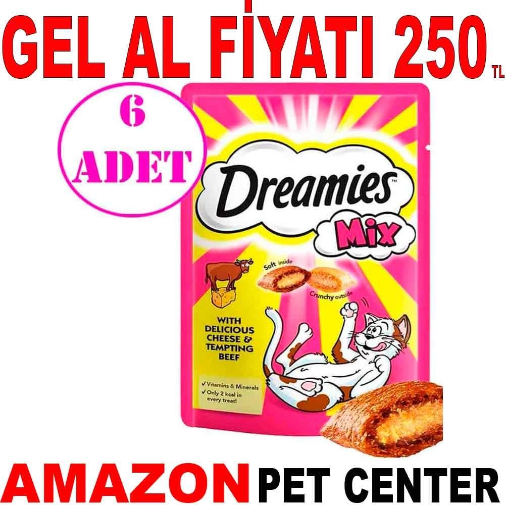 Dreamies Kedi Ödül Mix Sığır Etli Ve Peynirli 60 gr 6 AD 19906003 Amazon Pet Center
