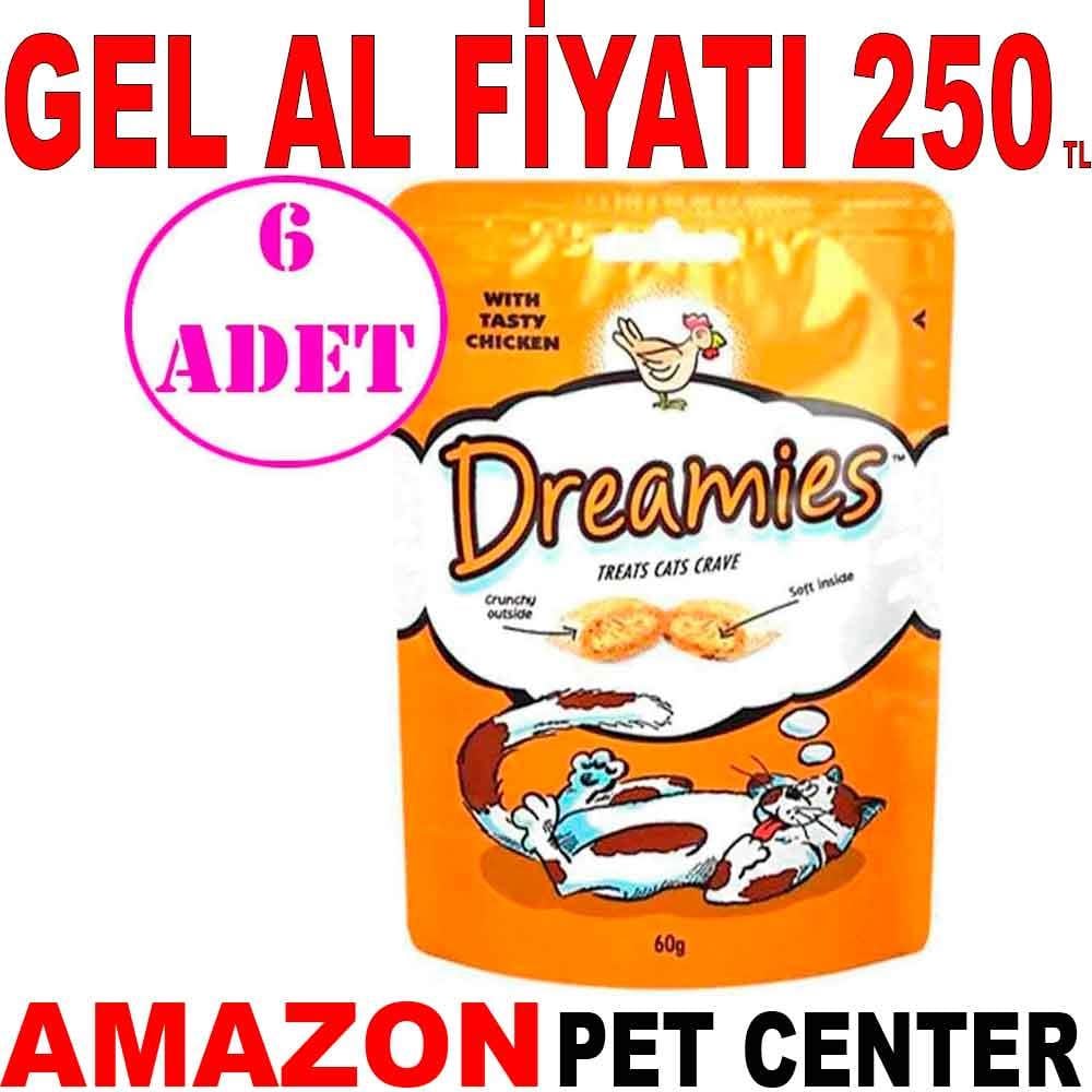 Dreamies Tavuklu Kedi Ödülü 60 gr 6 AD 18237009 Amazon Pet Center