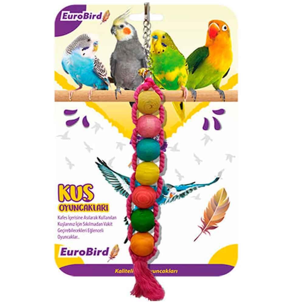 Euro Bird Kuş Oyuncağı Ahşap Dizili Boncuklu 8681144136187 Amazon Pet Center