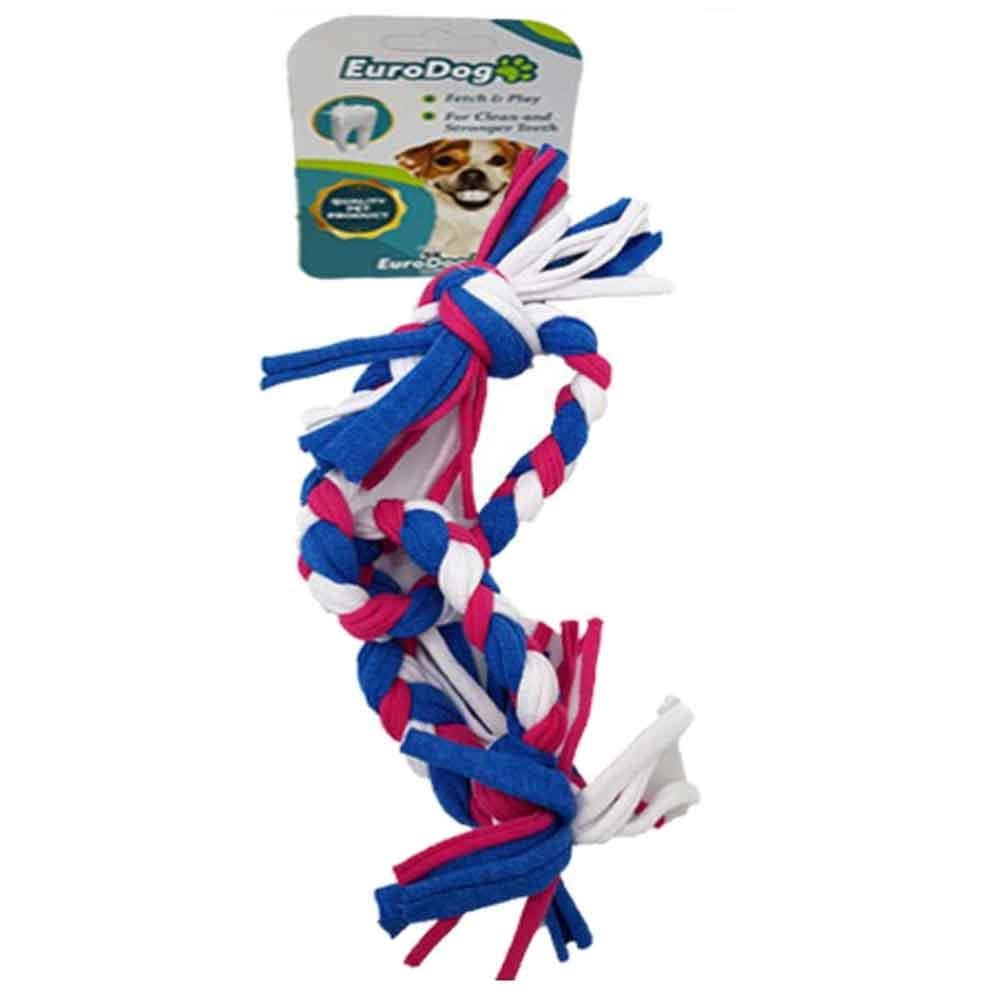 Euro Dog Köpek Diş İpi 2 Halka Beyaz/Kırmızı/Mavi 35 Cm 8681144193593 Amazon Pet Center