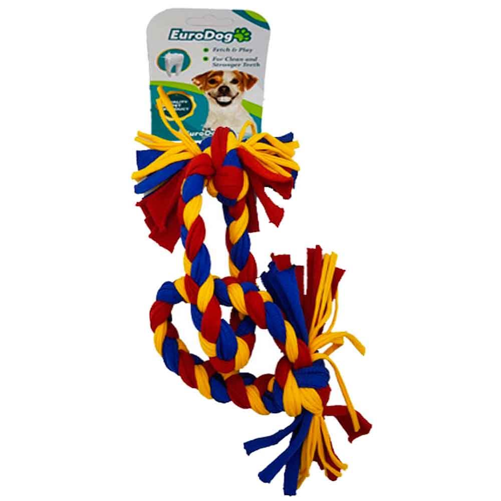 Euro Dog Köpek Diş İpi 2 Halka Sarı/Kırmızı/Mavi 35 Cm 8681144193609 Amazon Pet Center