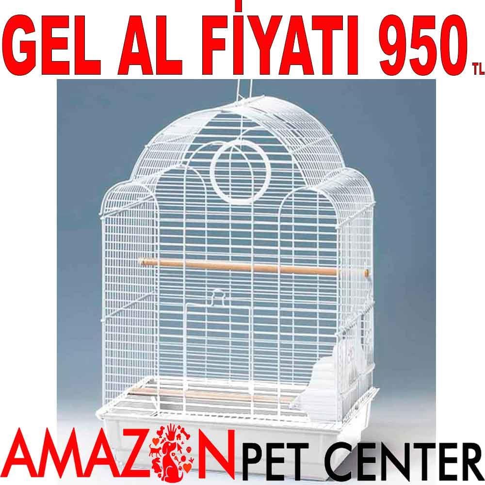 Euro Gold Paraket Kafesi Beyaz Oval Çatılı 18243000 Amazon Pet Center