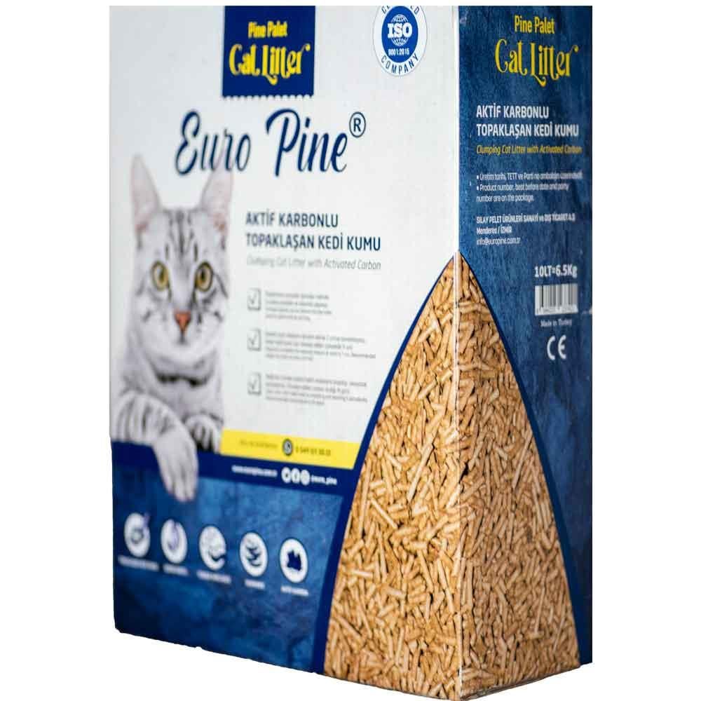 Euro Pine Aktif Karbonlu Kedi Kumu Topaklanan Çam Pelleti 10 Lt 8684225237421 Amazon Pet Center