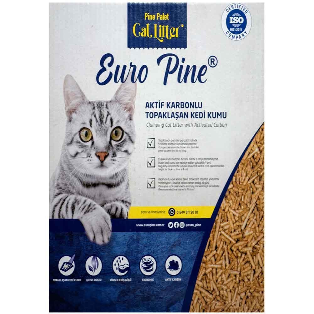 Euro Pine Aktif Karbonlu Kedi Kumu Topaklanan Çam Pelleti 10 Lt 8684225237421 Amazon Pet Center
