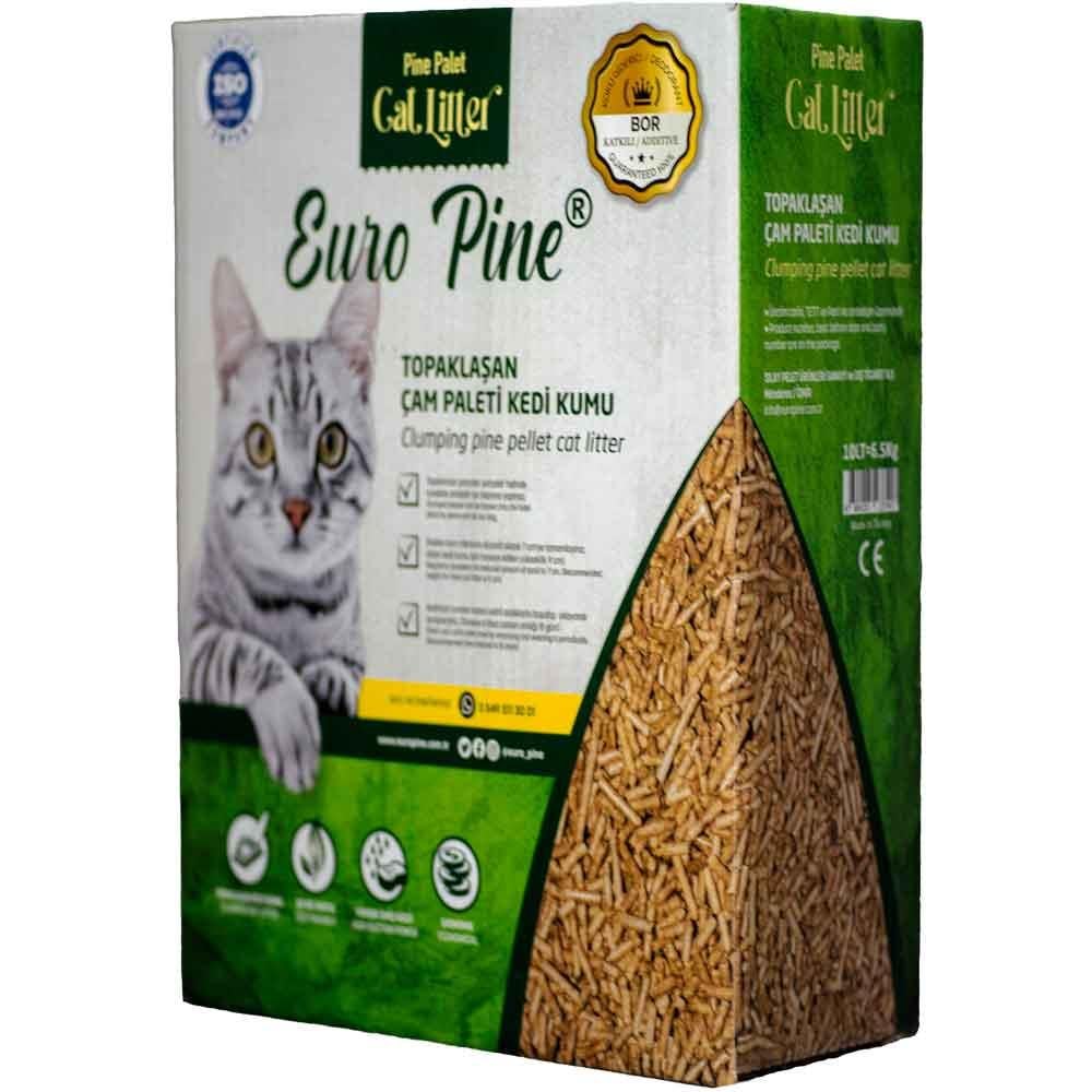 Euro Pine Bor Katkılı Kedi Kumu Topaklanan Çam Pelleti 10 Lt 8684225237407 Amazon Pet Center