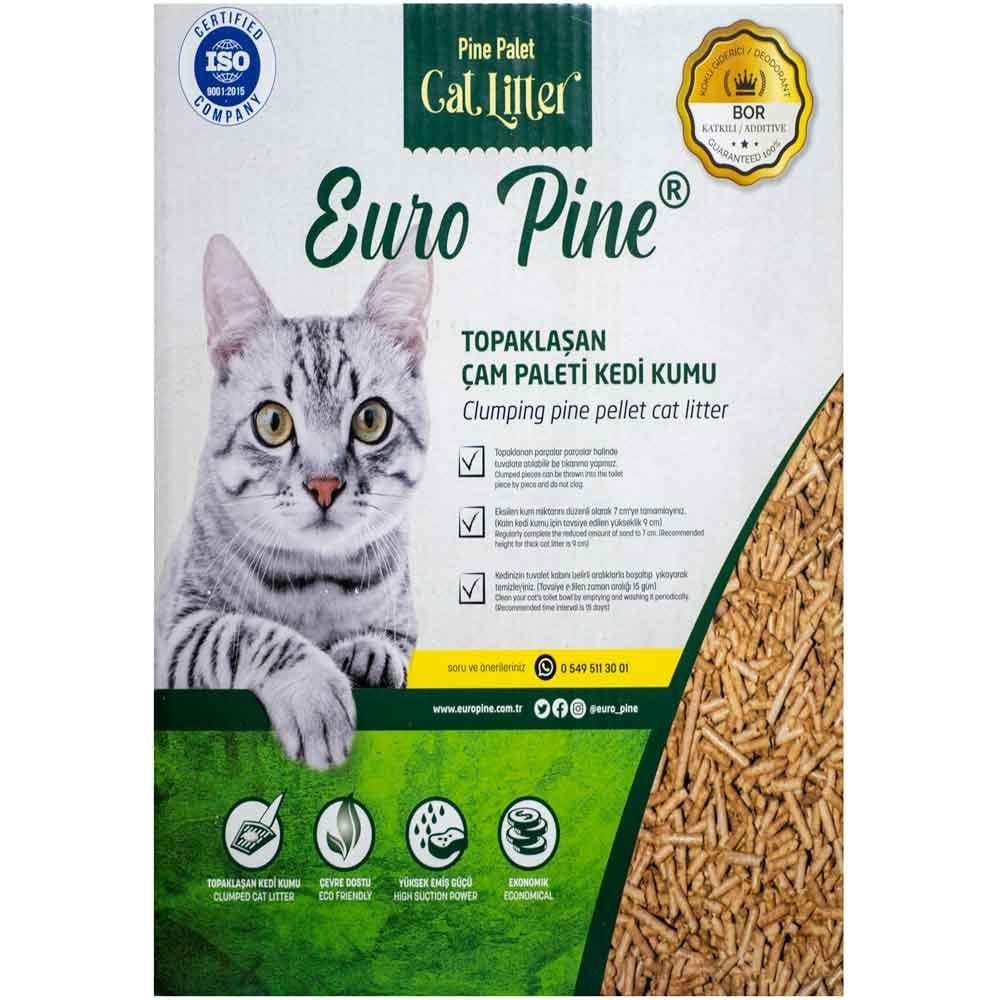 Euro Pine Bor Katkılı Kedi Kumu Topaklanan Çam Pelleti 10 Lt 8684225237407 Amazon Pet Center