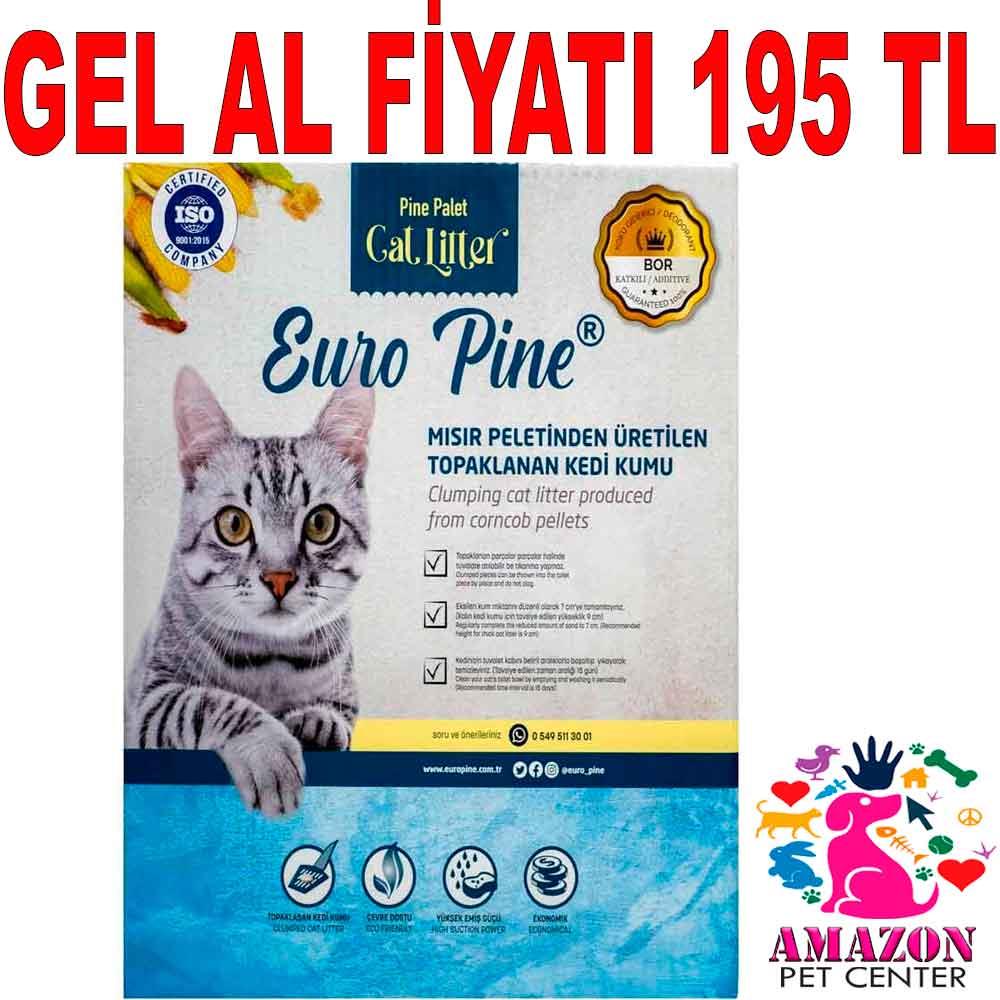 Euro Pine Kedi Kumu Topaklanan Mısır Pelleti 10 LT 20636005 Amazon Pet Center