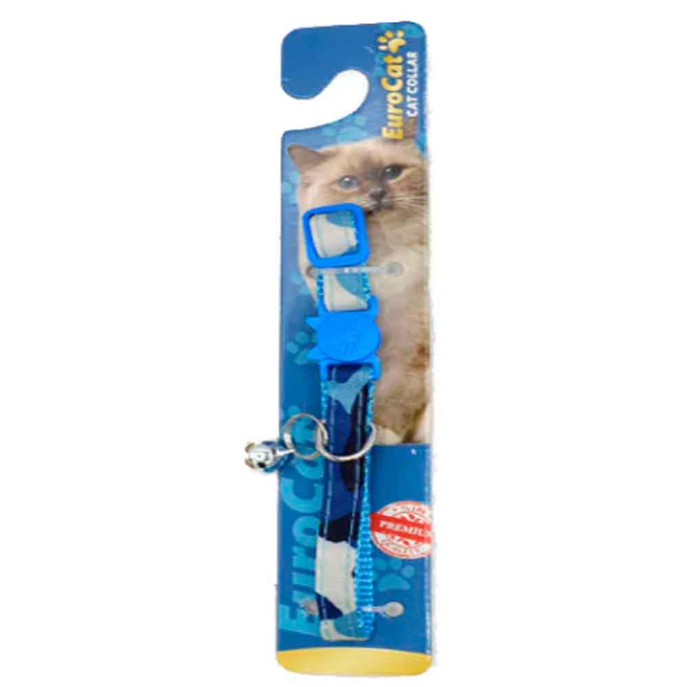 Eurocat Kedi Boyun Tasması Desenli Mavi 28 cm 8681144195511 Amazon Pet Center