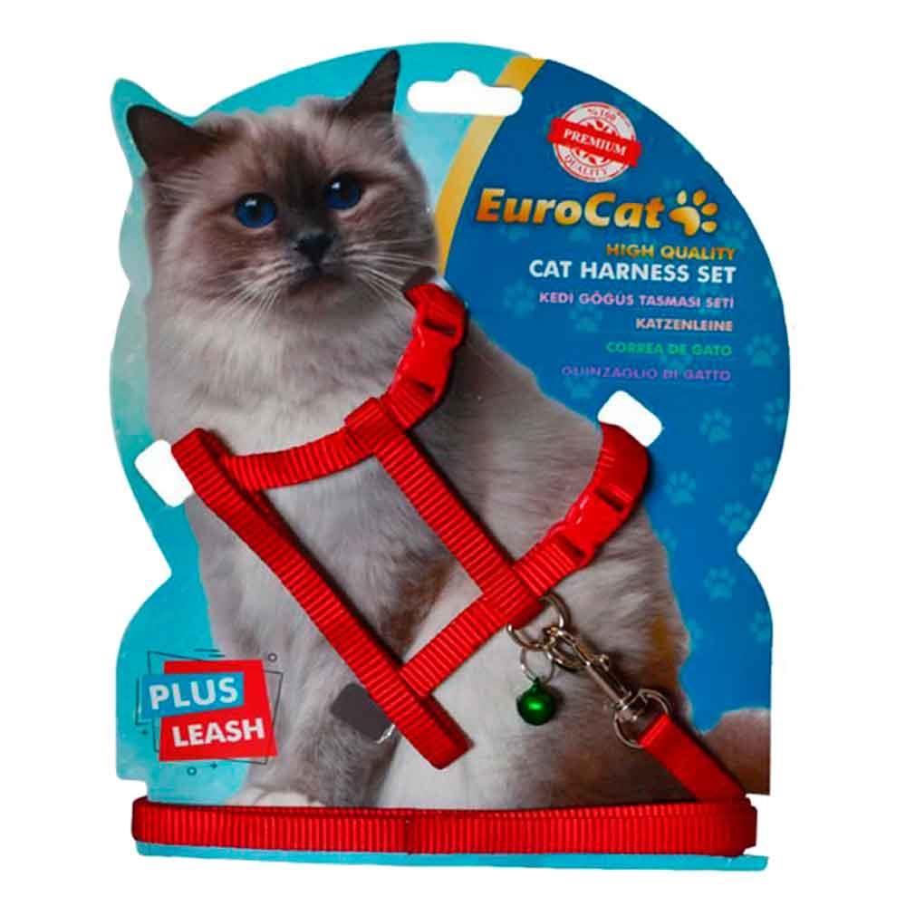 Eurocat Kedi Göğüs Tasma Seti Kırmızı 1454001463101 Amazon Pet Center