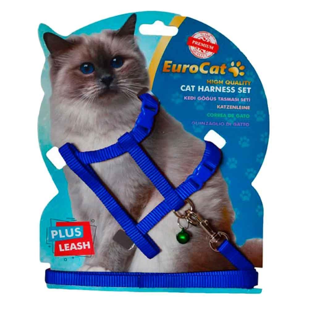 Eurocat Kedi Göğüs Tasma Seti Lacivert 1454001462500 Amazon Pet Center