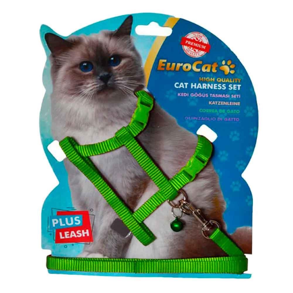 Eurocat Kedi Göğüs Tasma Seti Yeşil 1454001462708 Amazon Pet Center