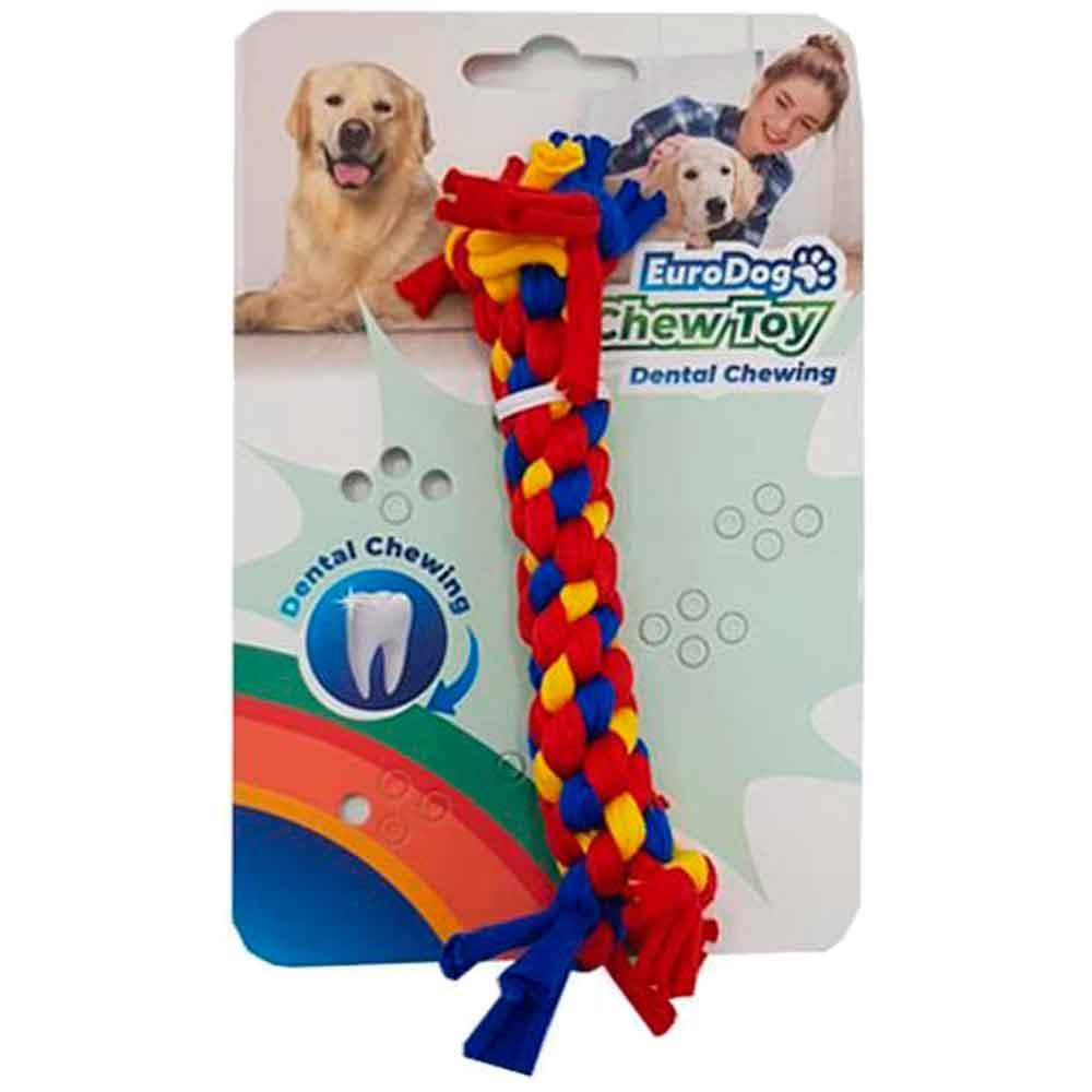 EuroDog Çift Düğümlü Diş İpi Köpek Oyuncağı 10cm Sarı Kırmızı Mavi 8681144193579 Amazon Pet Center