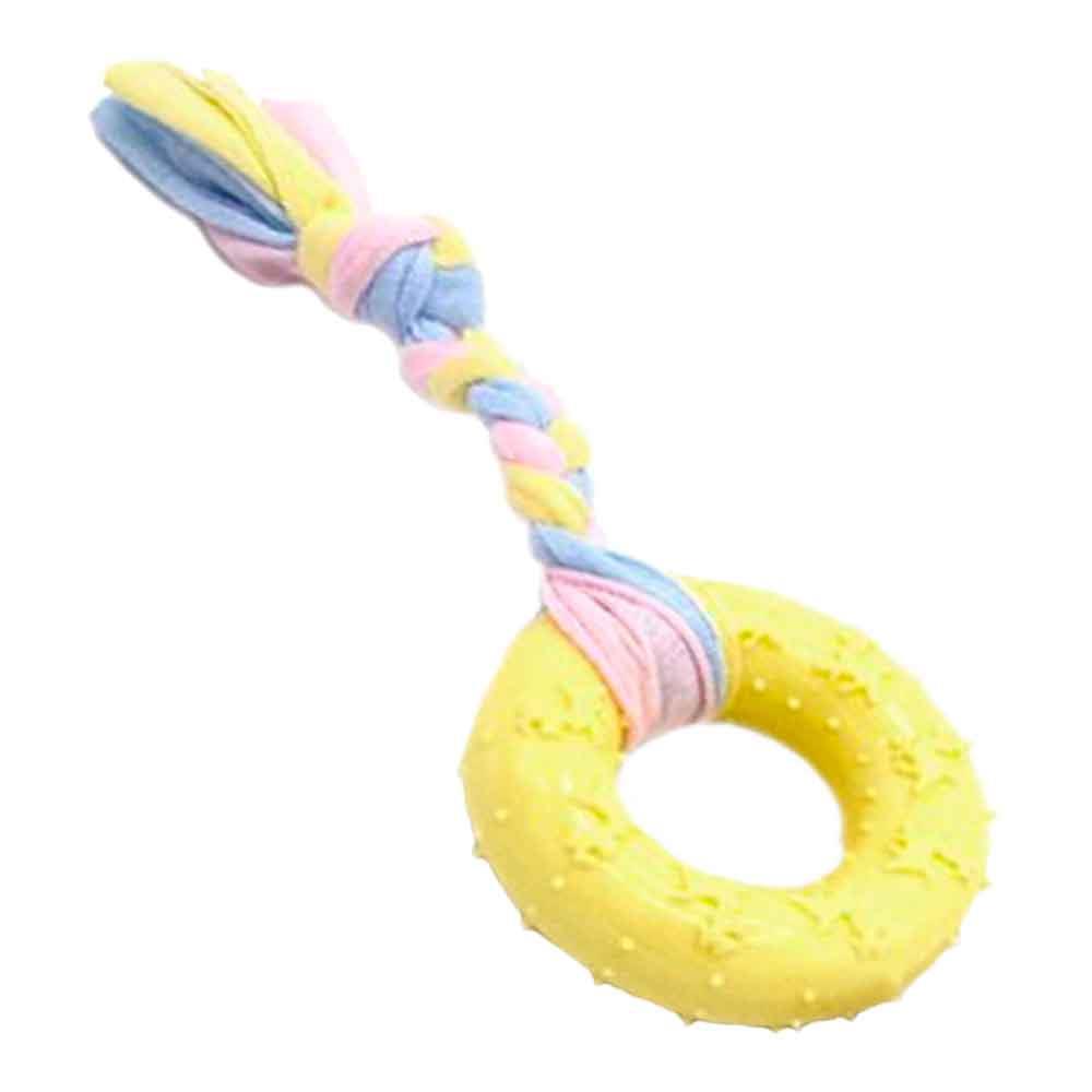 Eurodog Diş İpli Kauçuk Halka Yavru Köpek Oyuncağı Sarı 16 cm 8681144191995 Amazon Pet Center