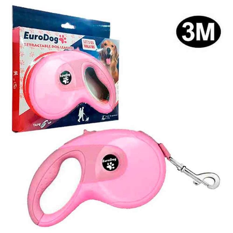 EuroDog Otomatik Şerit Köpek Gezdirme Tasması 3 Mt Pembe 8681144191155 EuroCat Otomatik Köpek Tasmaları Amazon Pet Center