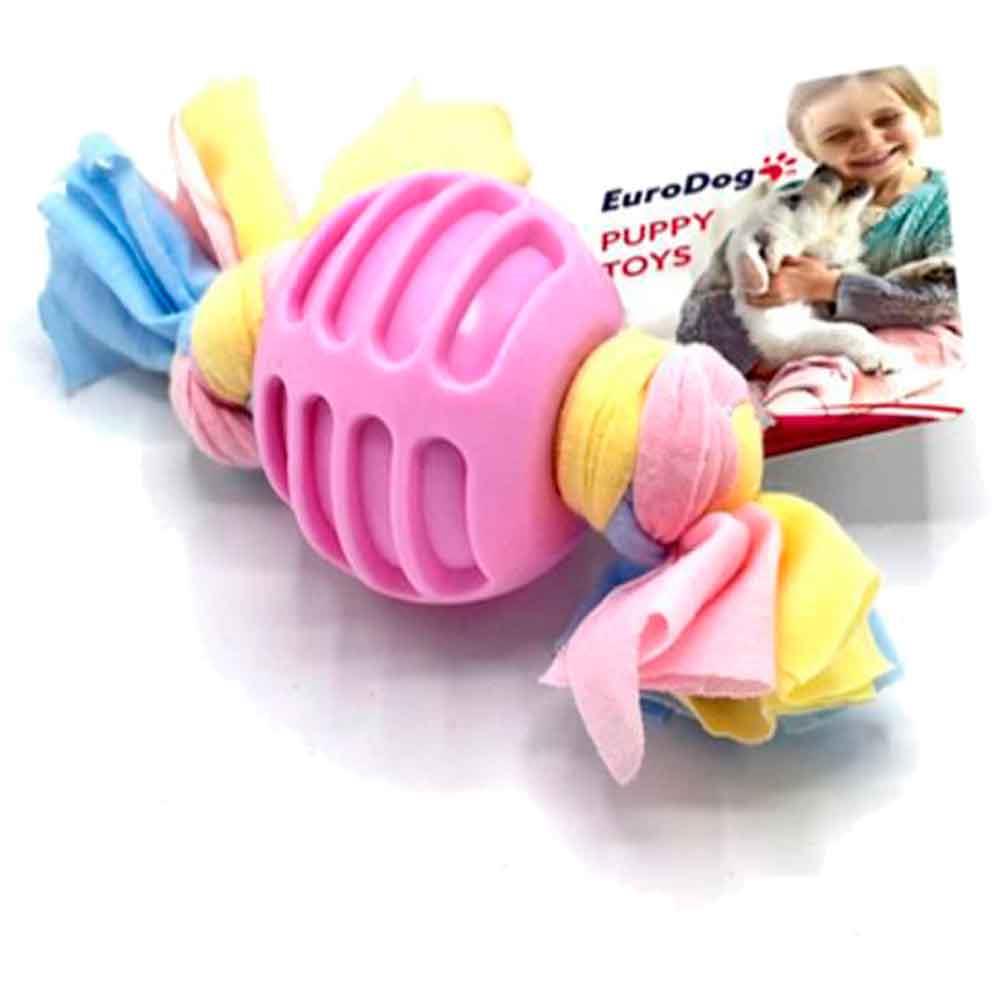 EuroDog Puppy Toys Diş İpli Kauçuk Top Yavru Köpek Oyuncağı Pembe 17 Cm 8681144191667 Amazon Pet Center