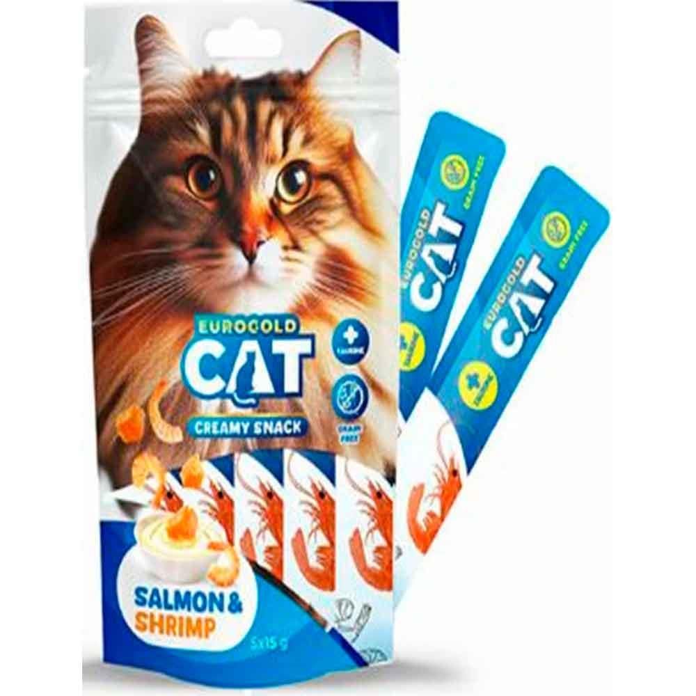 EuroGold Cat Sıvı Kedi Ödülü Somon-Karides 5x15 Gr 8681144151647 Amazon Pet Center