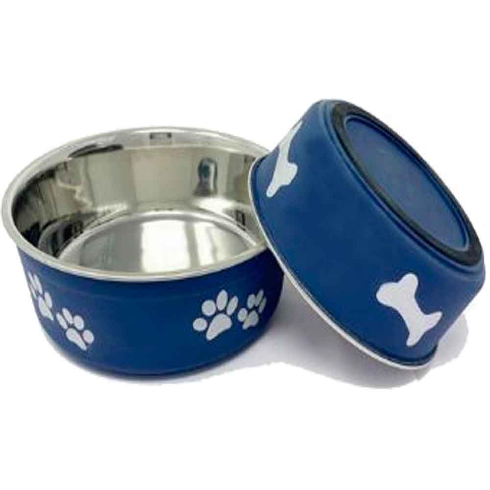 Eurogold Desenli Metal Mama ve Su Kabı Lacivert 14 Cm 8699004244453 Amazon Pet Center