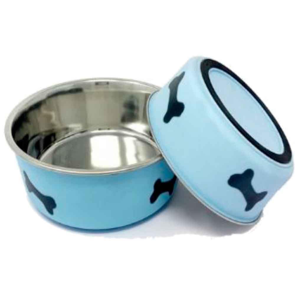Eurogold Desenli Metal Mama ve Su Kabı Mavi 14 Cm 8699004244538 Amazon Pet Center