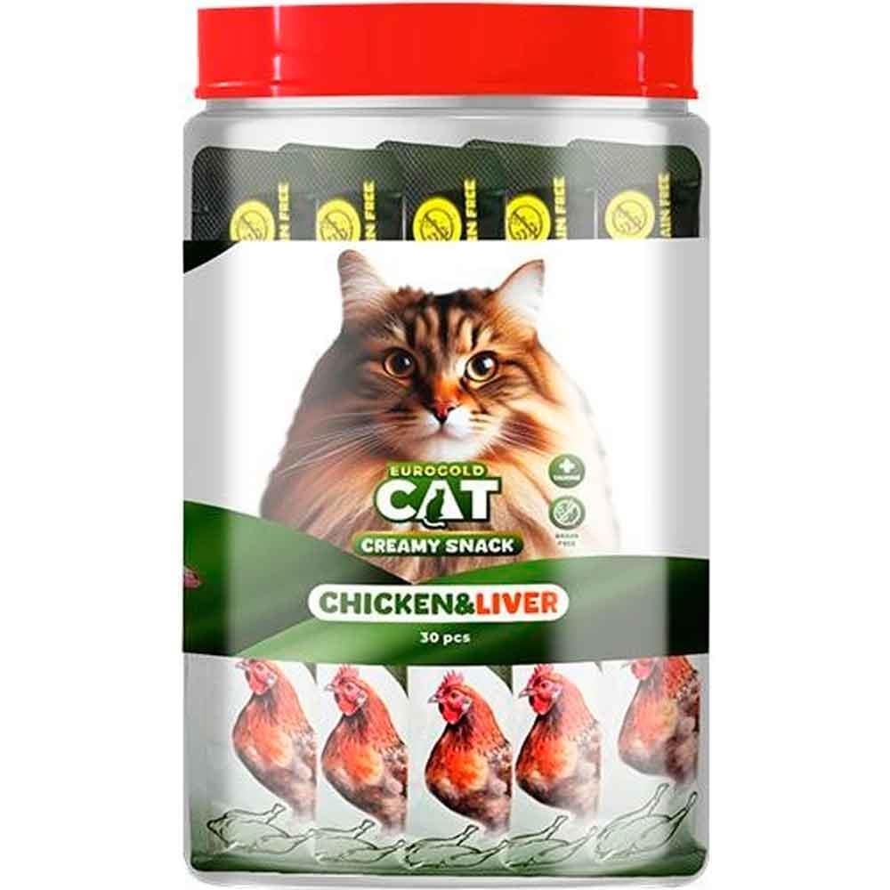 Eurogold Kedi Ödülü Tavuklu ve Ciğerli 30X15 Gr 8681144151685 Amazon Pet Center