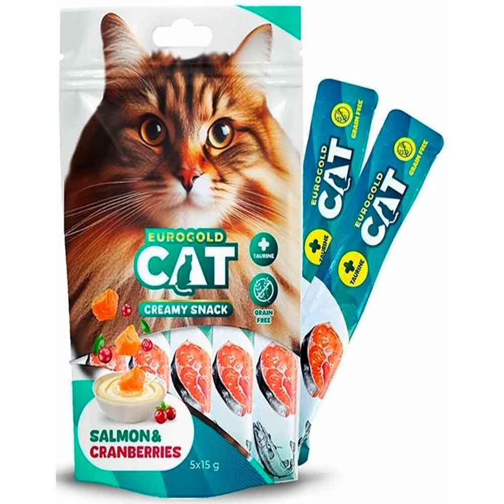 Eurogold Somon Balığı ve Kızılcıklı Sıvı Kedi Ödülü 15 Gr 5'li Paket 8681144151678 Amazon Pet Center