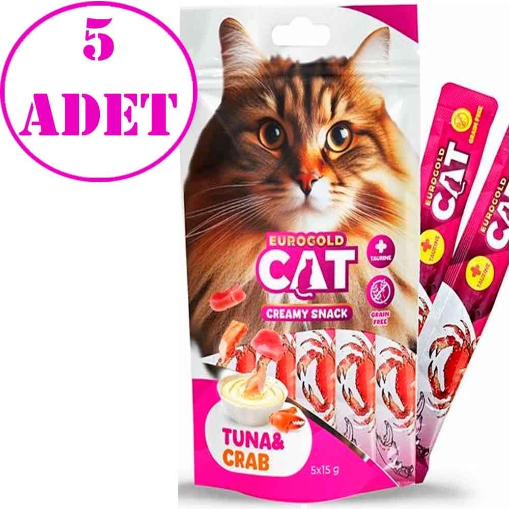 Eurogold Ton Balığı ve Yengeçli Sıvı Kedi Ödülü 5x15 Gr 5 AD 21381003 Amazon Pet Center