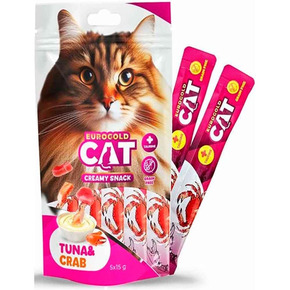 Eurogold Ton Balığı ve Yengeçli Sıvı Kedi Ödülü 5x15 Gr 8681144151661 Amazon Pet Center