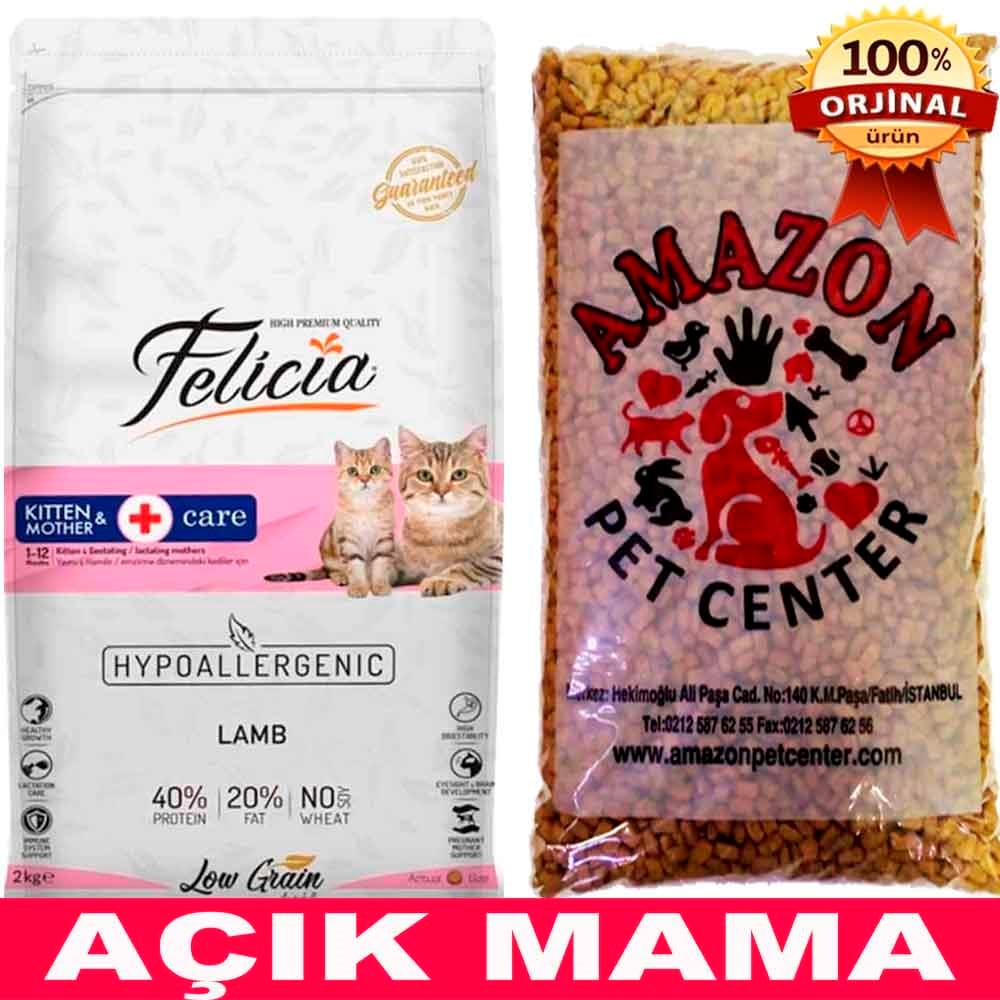 Felicia Kitten Düşük Tahıllı Kuzulu Açık 1 Kg 32120073 Felicia Açık Kedi Maması Amazon Pet Center
