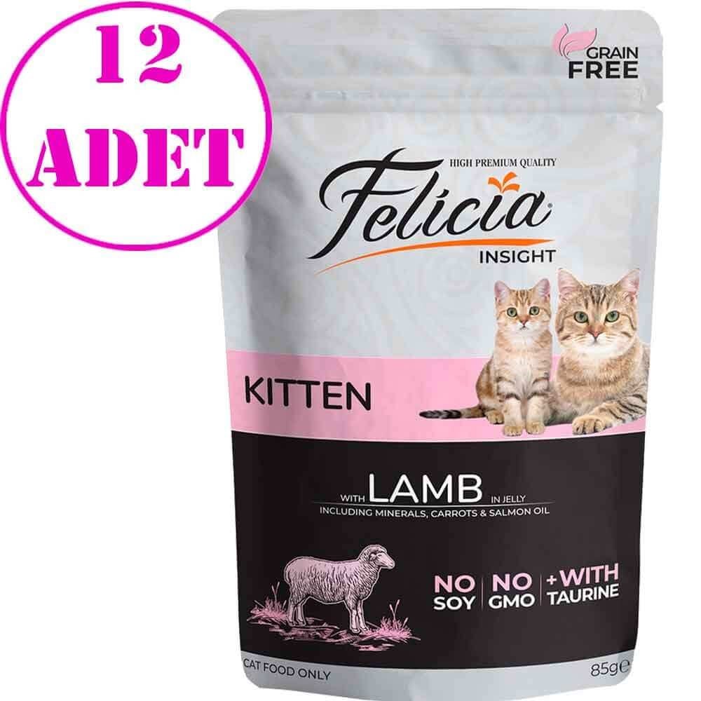 Felicia Kitten Yaş Kedi Maması Tahılsız Kuzu Etli 85 gr 12 AD 32126976 Felicia Yavru Kedi Konserve Mamaları Amazon Pet Center
