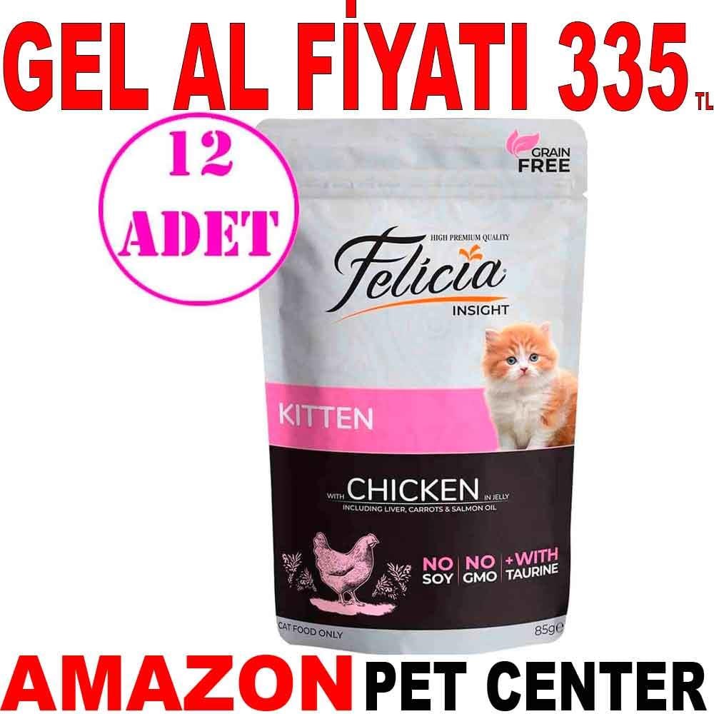 Felicia Kitten Yaş Kedi Maması Tahılsız 85 gr 12 AD 18850000 Amazon Pet Center