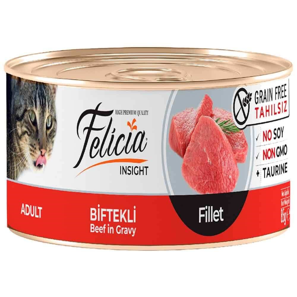 Felicia Tahılsız Biftek Filetolu Yaş Kedi Maması 85 Gr 8681299609079 Felicia Yetişkin Kedi Konserve Mamaları Amazon Pet Center