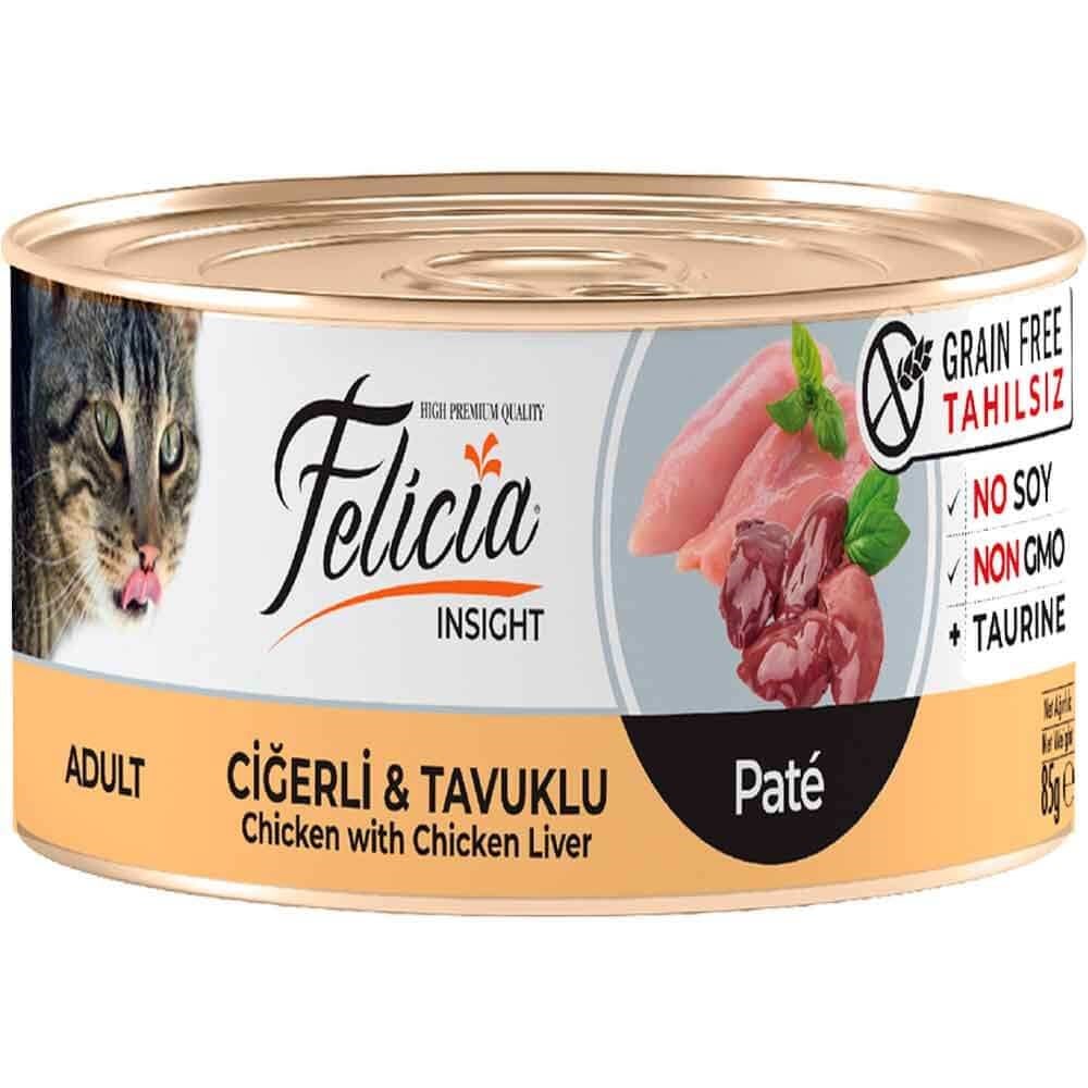 Felicia Tahılsız Ciğerli Tavuklu Kıyılmış Yaş Kedi Maması 85 Gr 8681299609130 Felicia Yetişkin Kedi Konserve Mamaları Amazon Pet Center