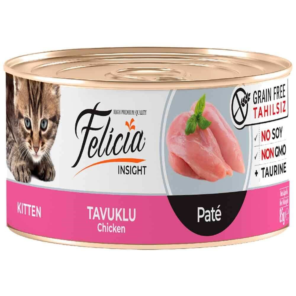 Felicia Tahılsız Kitten Tavuklu Kıyılmış Yaş Kedi Maması 85 Gr 8681299609024 Felicia Yavru Kedi Konserve Mamaları Amazon Pet Center