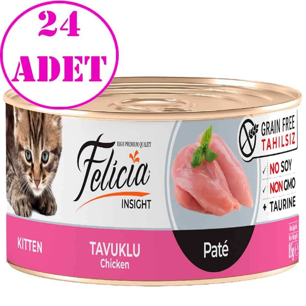 Felicia Tahılsız Kitten Tavuklu Kıyılmış Yaş Kedi Maması 85 Gr 24 AD 32126235 Felicia Koli Kedi Konserve Mamaları Amazon Pet Center