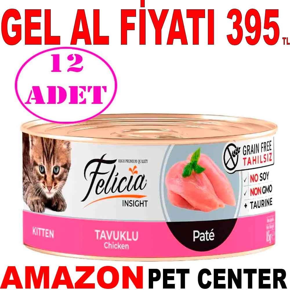 Felicia Tahılsız Kitten Tavuklu Kıyılmış Yaş Kedi Maması 85 Gr 12 AD 20395001 Amazon Pet Center