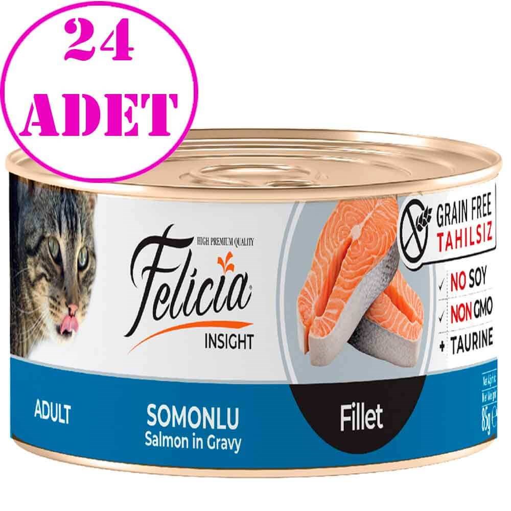 Felicia Tahılsız Somon Filetolu Yaş Kedi Maması 85 Gr 24 AD 32126167 Felicia Yetişkin Kedi Konserve Mamaları Amazon Pet Center
