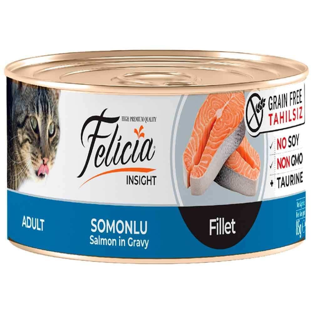Felicia Tahılsız Somon Filetolu Yaş Kedi Maması 85 Gr 8681299609093 Felicia Yetişkin Kedi Konserve Mamaları Amazon Pet Center