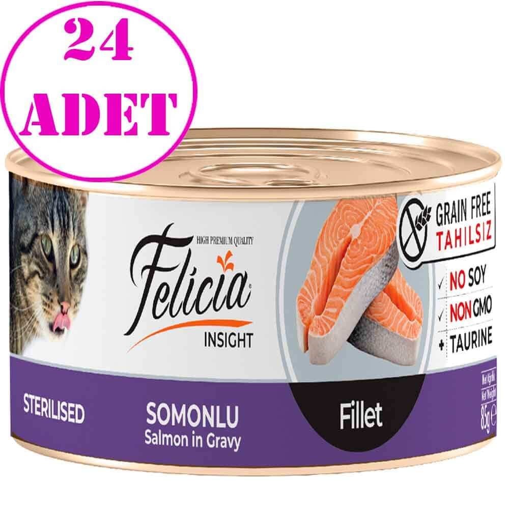 ​Felicia Tahılsız Sterilised Somon Filetolu Yaş Kedi Maması 85 Gr 24 AD 32126211 Felicia Koli Kedi Konserve Mamaları Amazon Pet Center
