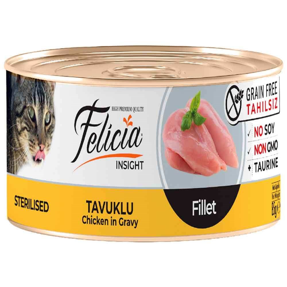 Felicia Tahılsız Sterilised Tavuk Filetolu Yaş Kedi Maması 85 Gr 8681299609055 Felicia Yetişkin Kedi Konserve Mamaları Amazon Pet Center