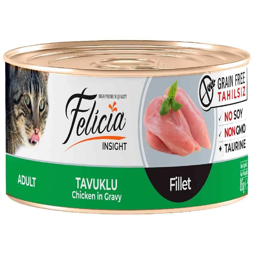 Felicia Tahılsız Tavuk Filetolu Yaş Kedi Maması 85 Gr 8681299609086 Felicia Yetişkin Kedi Konserve Mamaları Amazon Pet Center