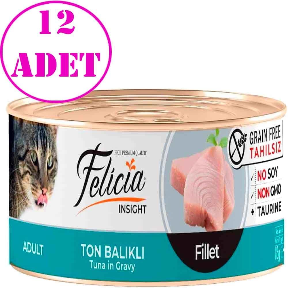 Felicia Tahılsız Ton Balık Filetolu Yaş Kedi Maması 85 Gr 12 AD 20398002 Amazon Pet Center