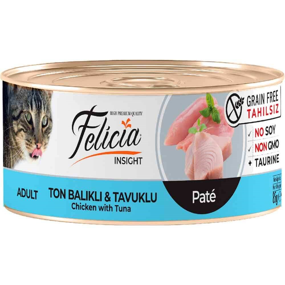 ​Felicia Tahılsız Ton Balıklı Tavuklu Kıyılmış Yaş Kedi Maması 85 Gr 8681299609123 Felicia Yetişkin Kedi Konserve Mamaları Amazon Pet Center