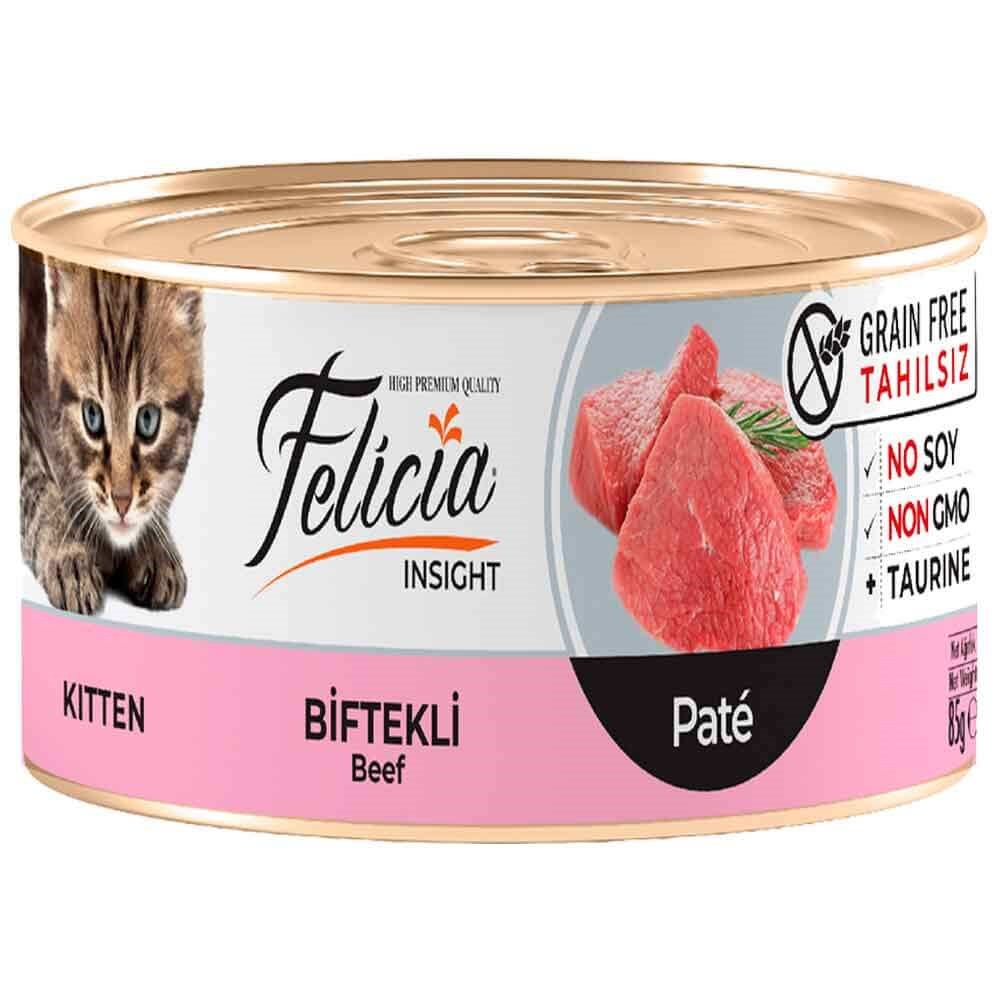 ​Felicia Tahılsız Yavru Biftekli Kıyılmış Yaş Kedi Maması 85 Gr 8681299609031 Felicia Yavru Kedi Konserve Mamaları Amazon Pet Center