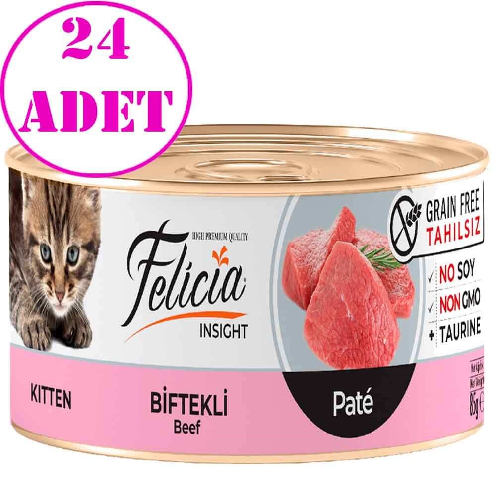 ​Felicia Tahılsız Yavru Biftekli Kıyılmış Yaş Kedi Maması 85 Gr 24 AD 32126228 Felicia Koli Kedi Konserve Mamaları Amazon Pet Center