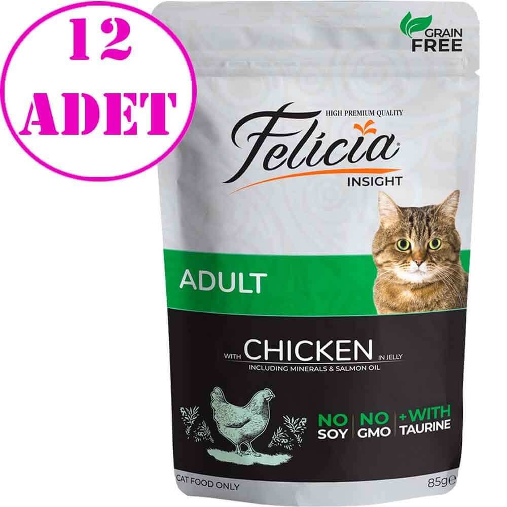 Felicia Yaş Kedi Maması Tahılsız Tavuklu 85 gr 12 AD 32126983 Felicia Yetişkin Kedi Konserve Mamaları Amazon Pet Center