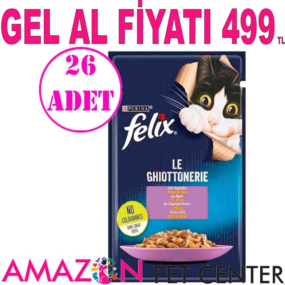 Felix Kuzu Etli Yaş Kedi Maması 85 Gr 26 AD 20045005 Amazon Pet Center