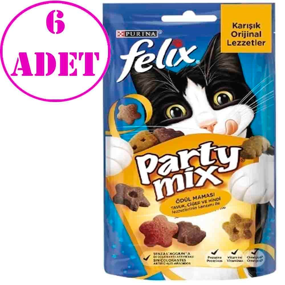 Felix Party Mix Tavuk Ciğer ve Hindi Etli Kedi Ödül Maması 60 Gr 6 AD 7613034119865999 Amazon Pet Center